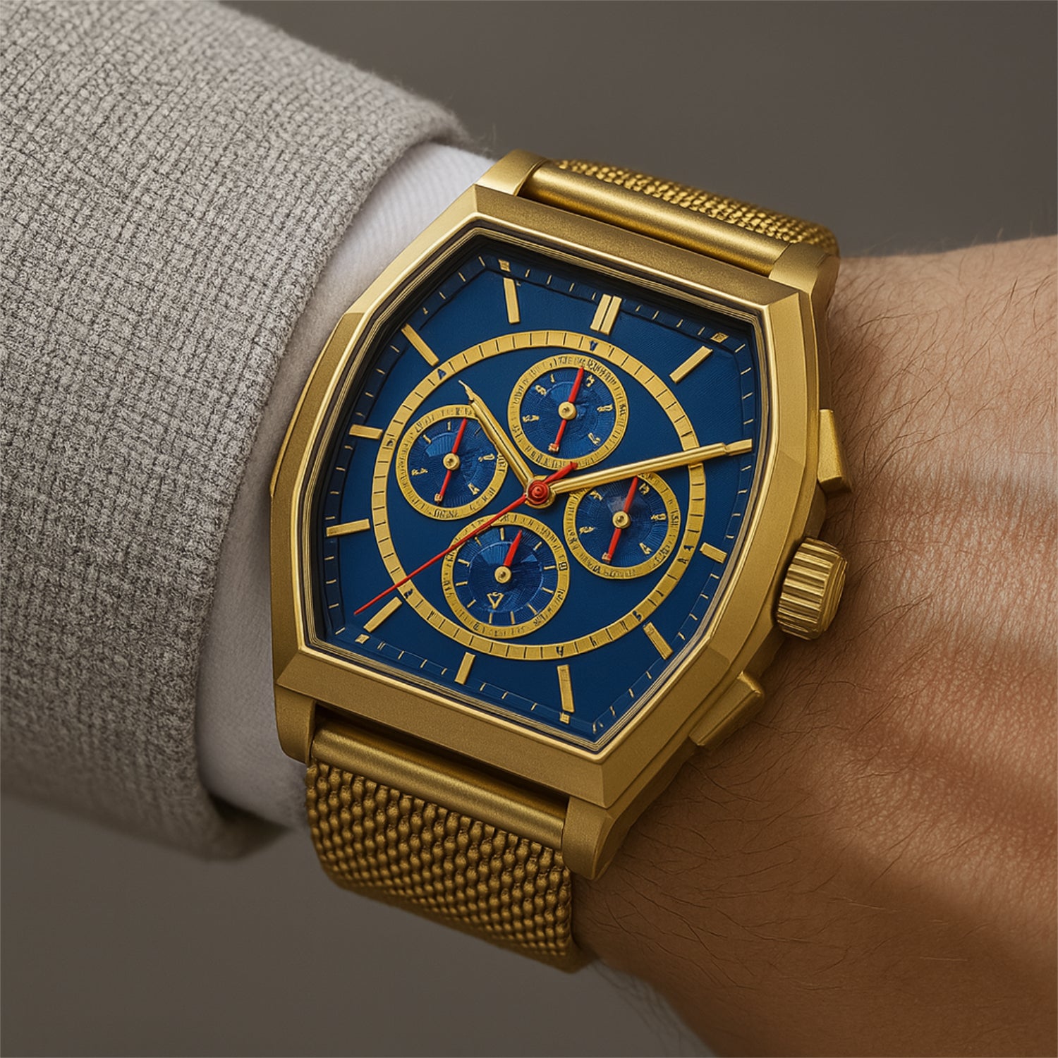 Automatikuhr in Tonneau-Form RUB05-0482GM-bl-go