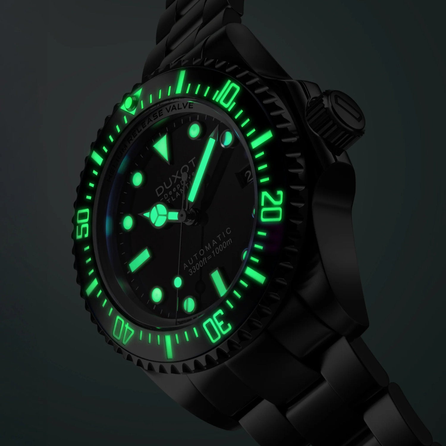 Automatikuhr ATLANTICA Deep Dive Automatic Limited Edition DX-2066-88 mit leuchtenden Ziffern und robustem Design.