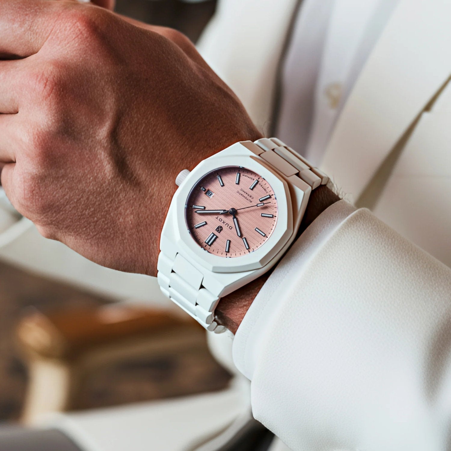 Pamplona Ceramic Automatikuhr DX-2078-11 «Petal Cream» Limited Edition