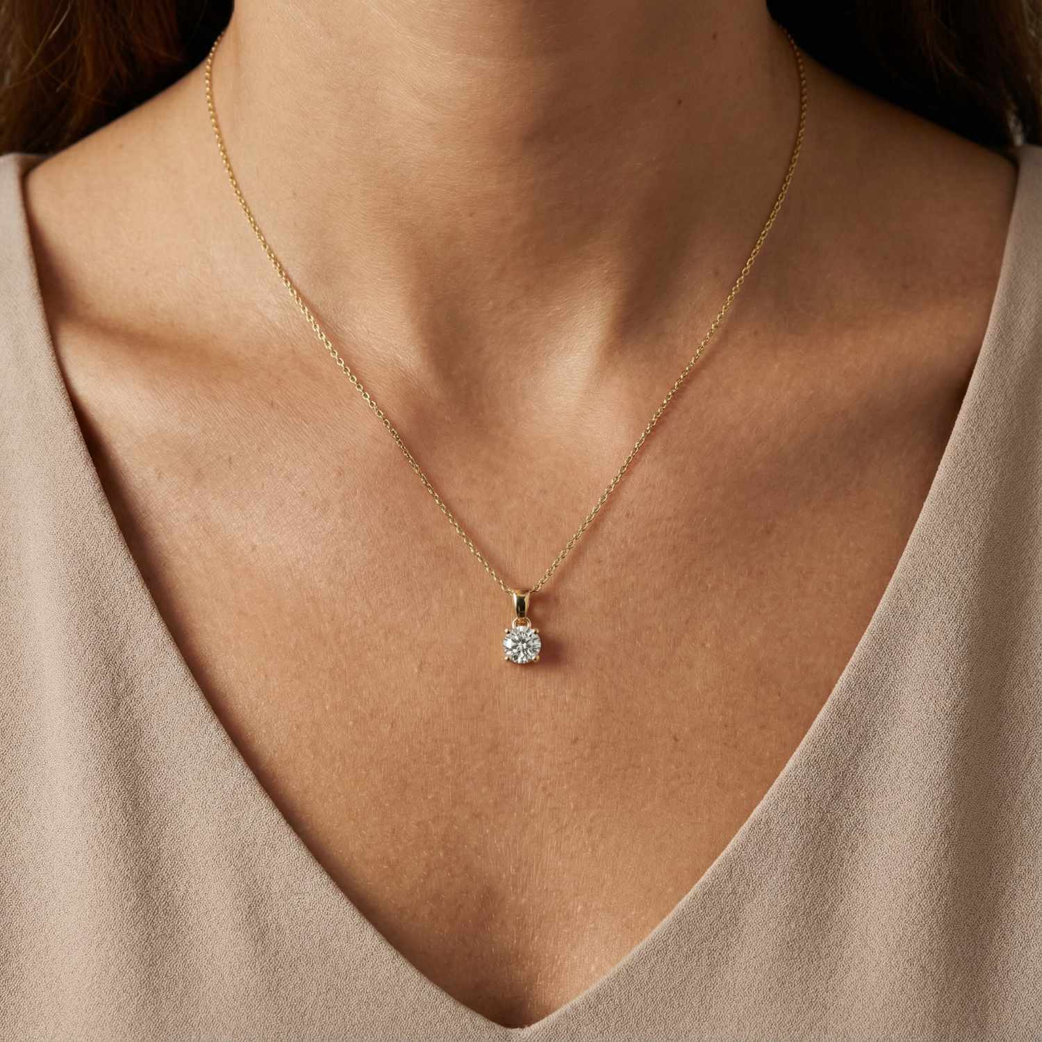 Kette Florence – 585er Gelbgold mit 0,5 ct Brillant-Anhänger