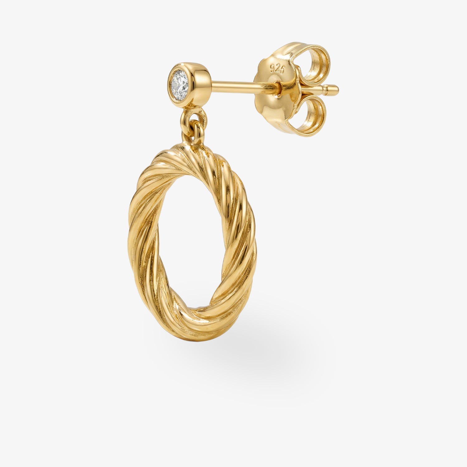 Ohrhänger Lady of Venice – 925er Sterling Silber vergoldet mit 2 Brillanten