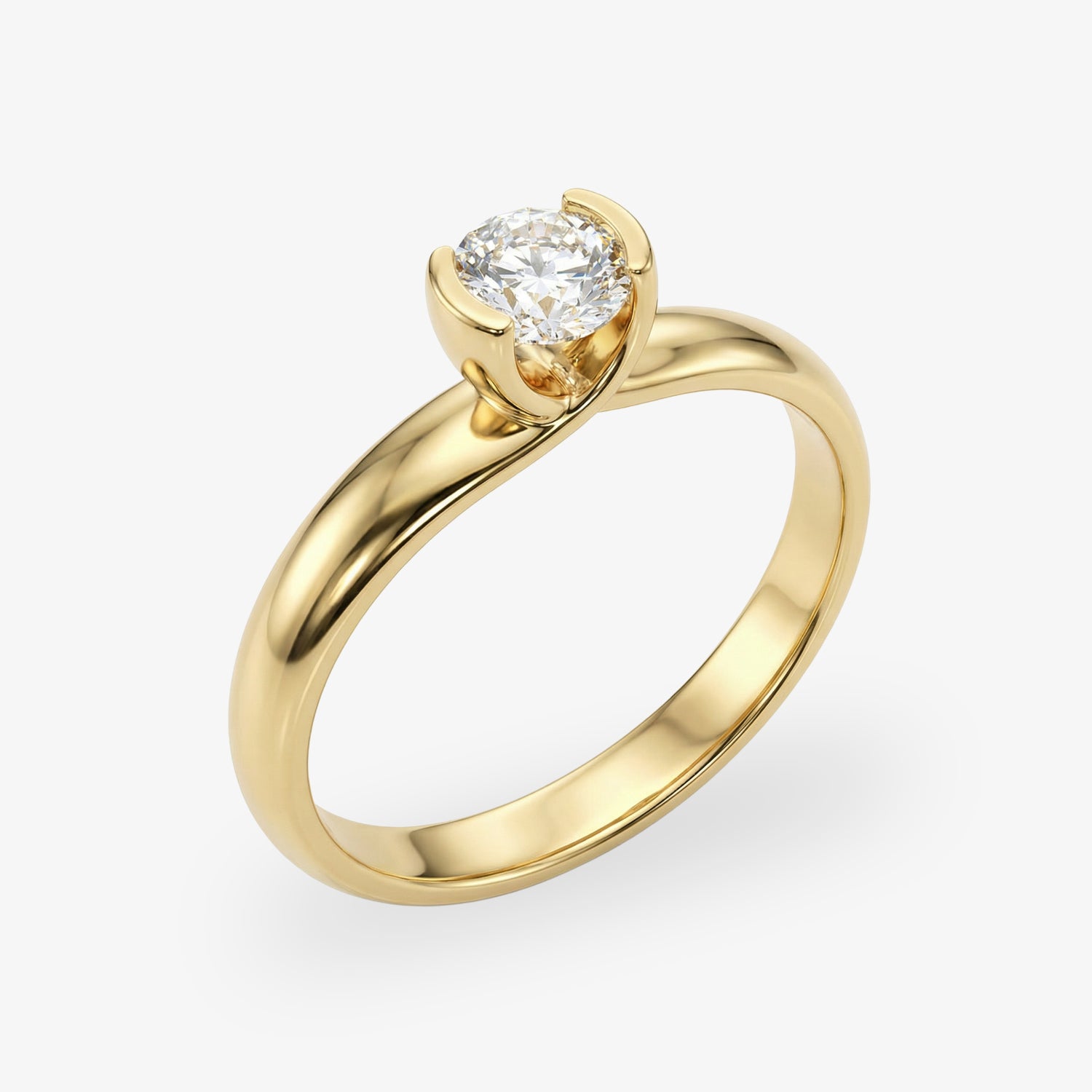 Ring Lucia – 585er Gelbgold mit schwebendem 0,5 ct Brillant