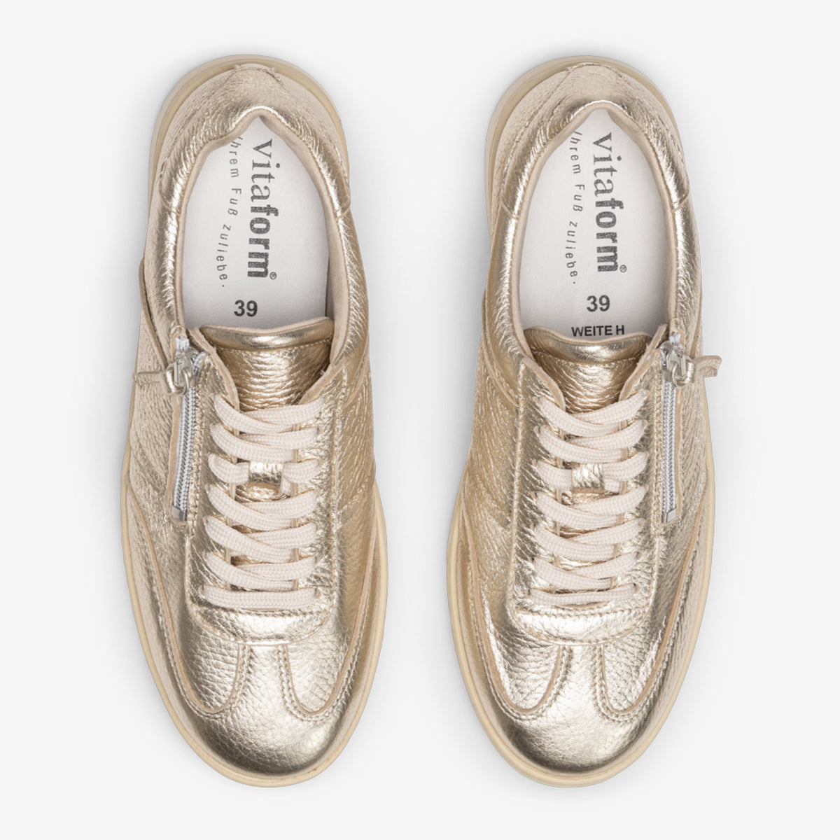 VITAFORM Sneaker Hirschleder Moléson in Gold – Ansicht 4