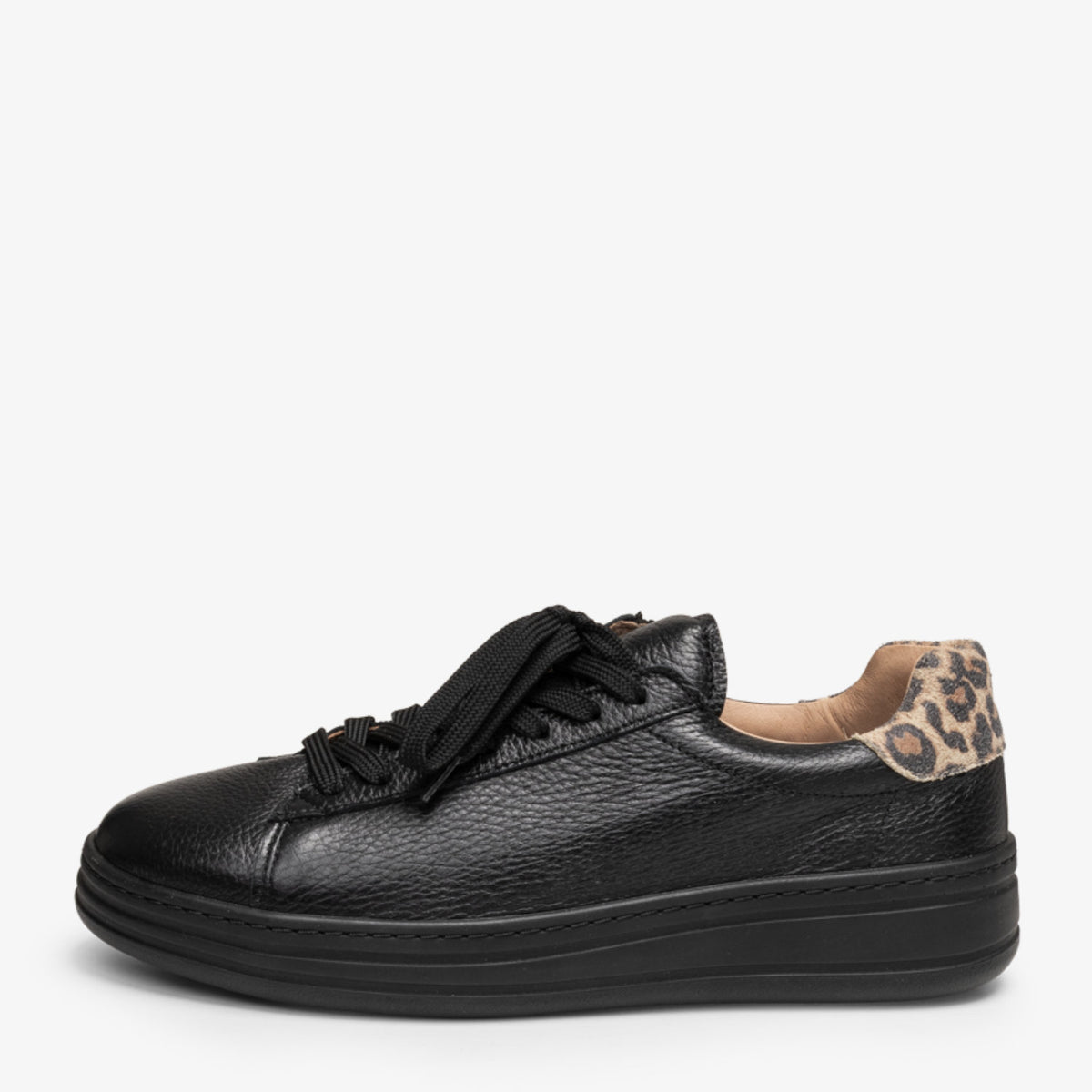 VITAFORM Sneaker Hirschleder Rigi in Schwarz-Leo – Ansicht 3