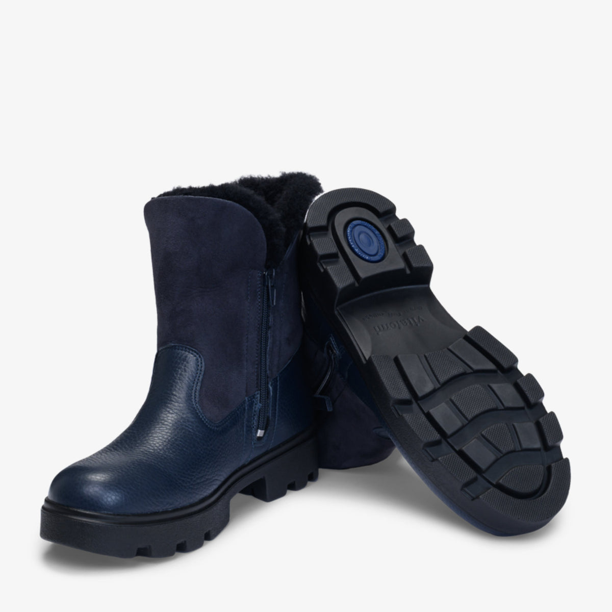 VITAFORM Stiefelette Hirschleder mit Lammfellfutter Davos in Marine – Ansicht 2