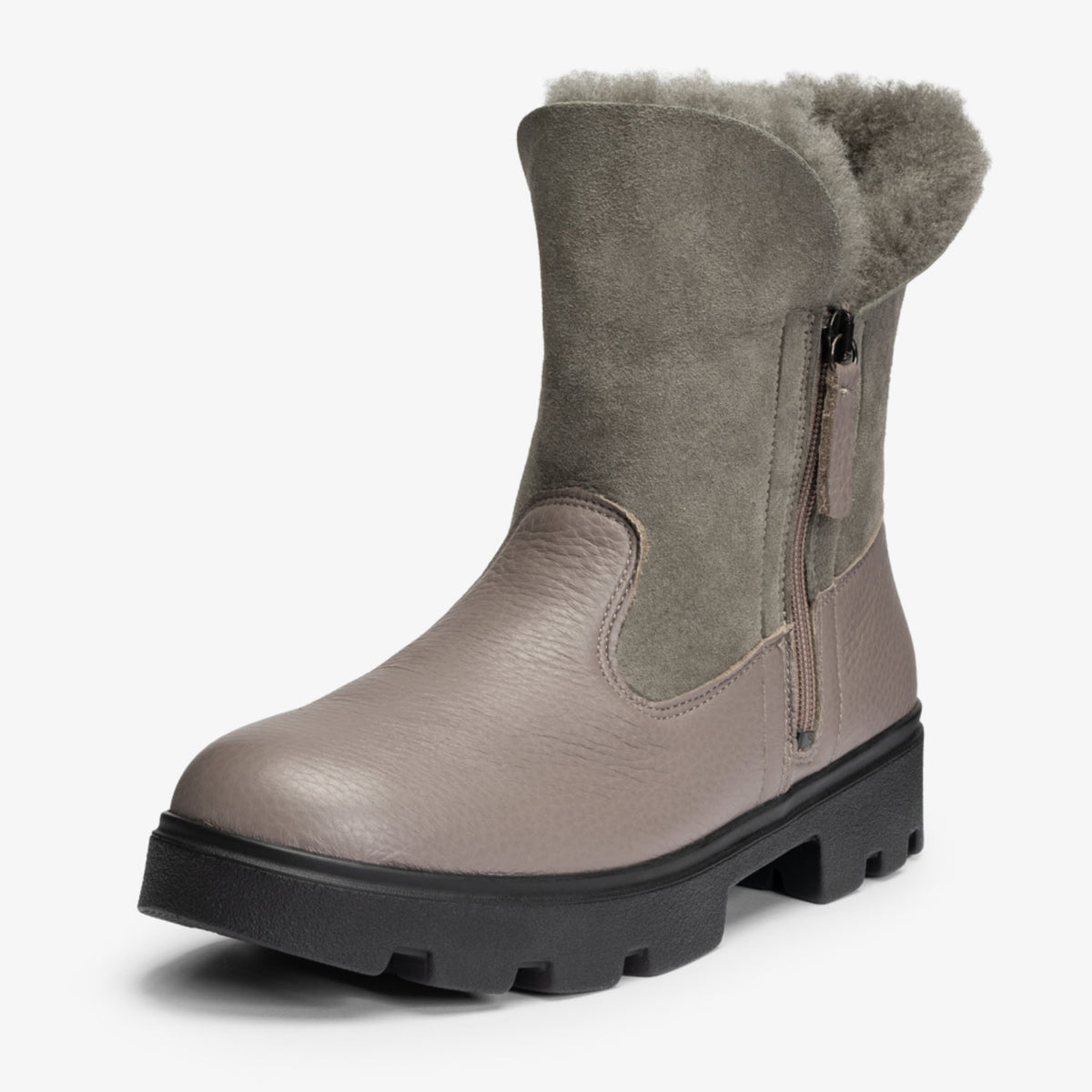 VITAFORM Stiefelette Hirschleder mit Lammfellfutter Davos in Dunkeltaupe – Ansicht 4