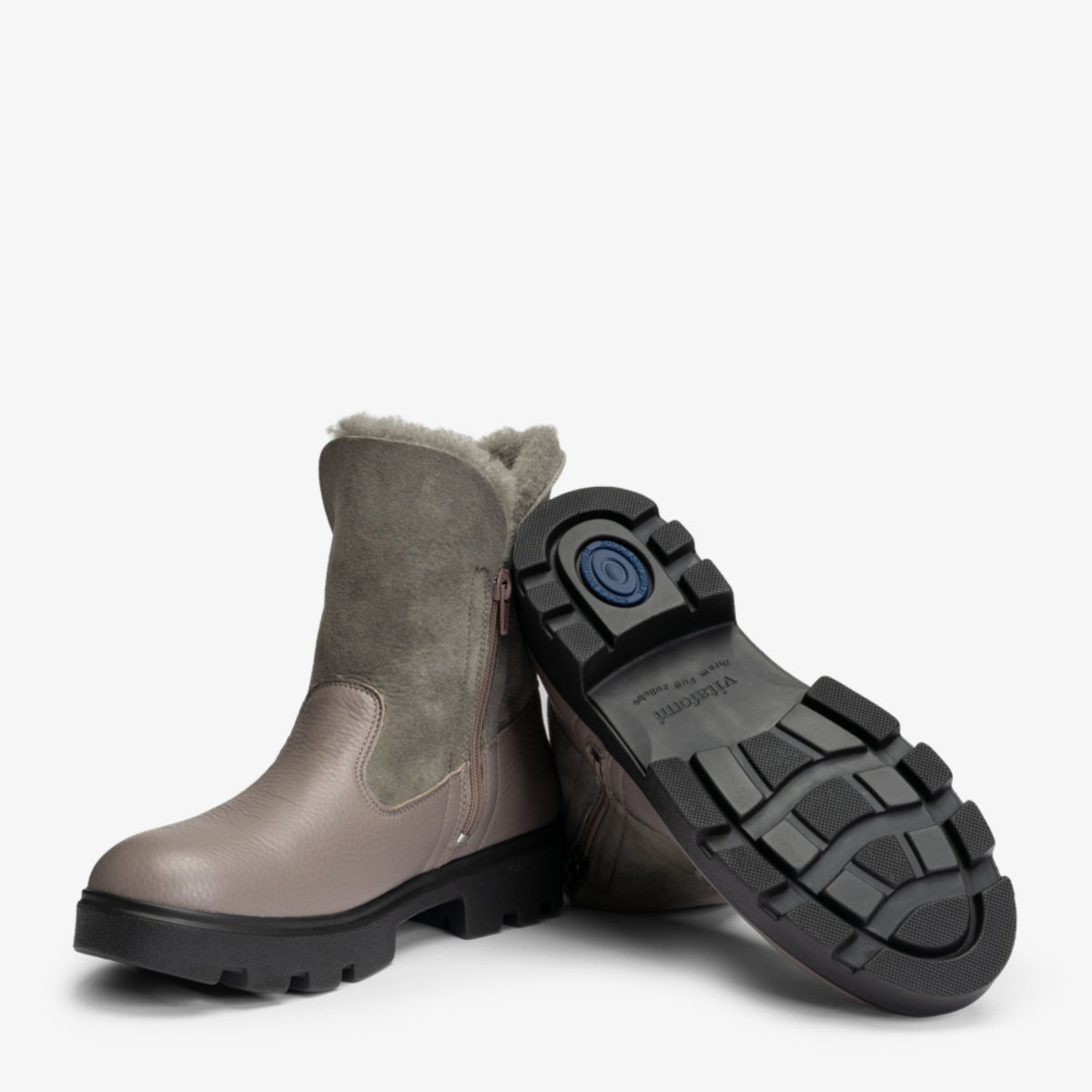 VITAFORM Stiefelette Hirschleder mit Lammfellfutter Davos in Dunkeltaupe – Ansicht 2
