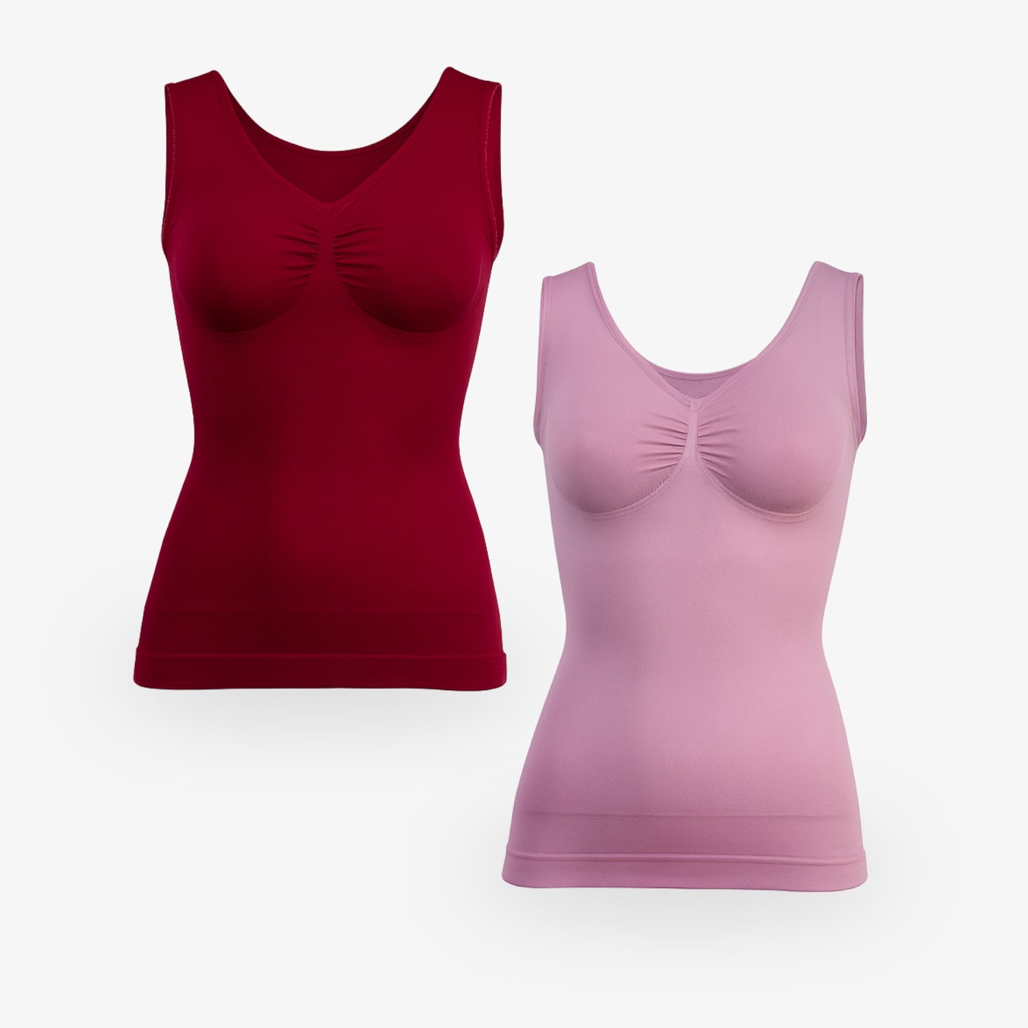 Shapewear Power Bauchweg Tops mit breiten Komfort-Trägern – 2er Set