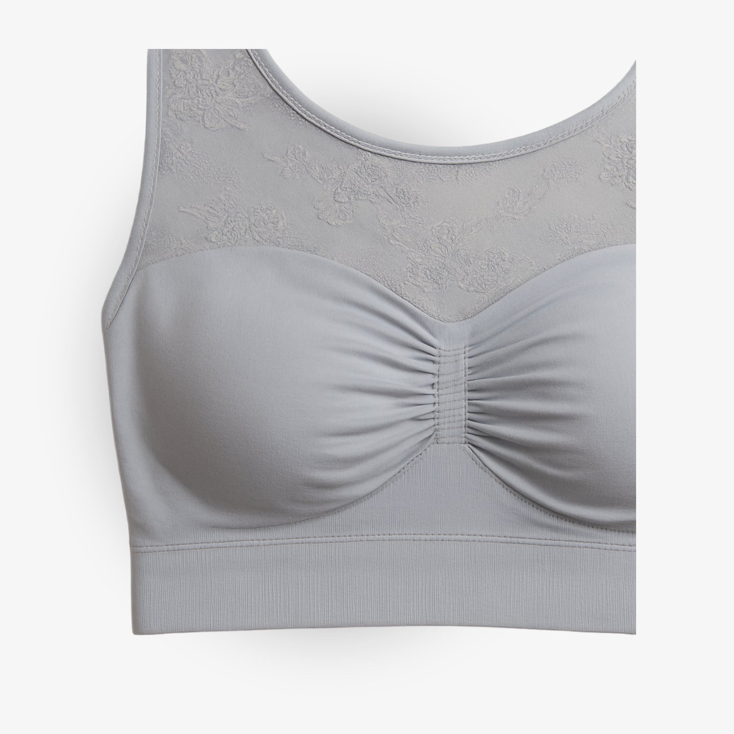 Shapewear Komfort Soft-BH mit Spitzen-Décolleté – 2er Set Weinrot und Silber