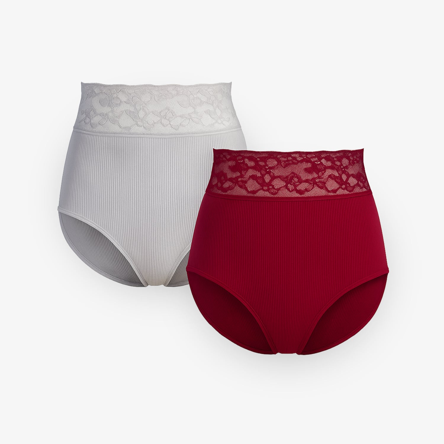Shapewear Komfort Maxi-Slip mit Spitzenbündchen – 2er Set