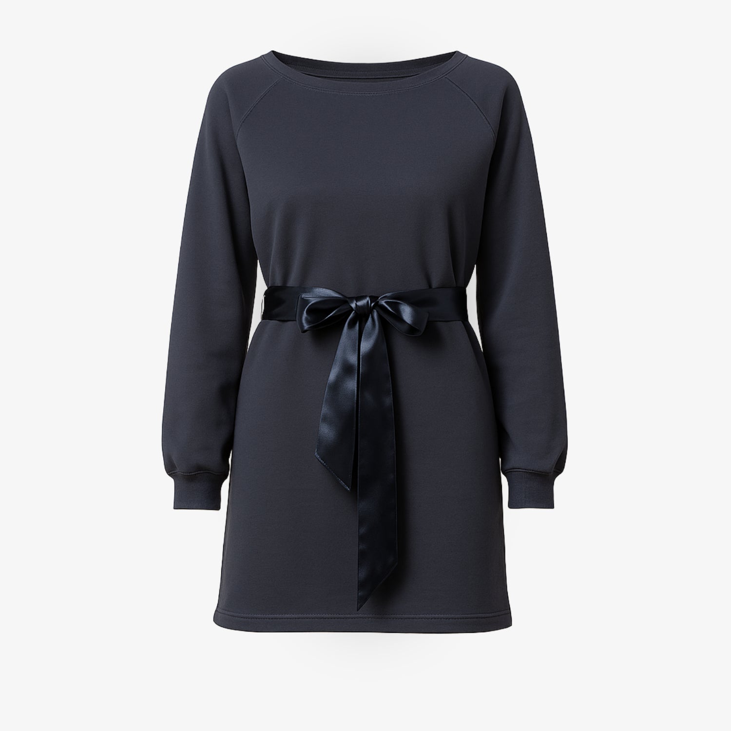 Loungewear Kleid mit Satinband – Sweatkleid in Polarnacht