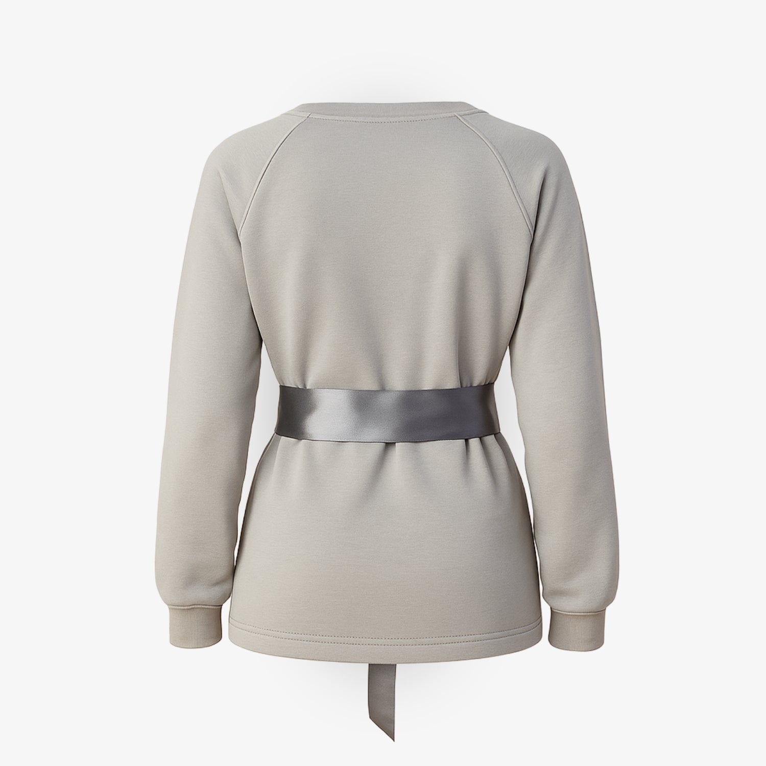 Loungewear Pullover mit Satinband – Sweatshirt in Salbei