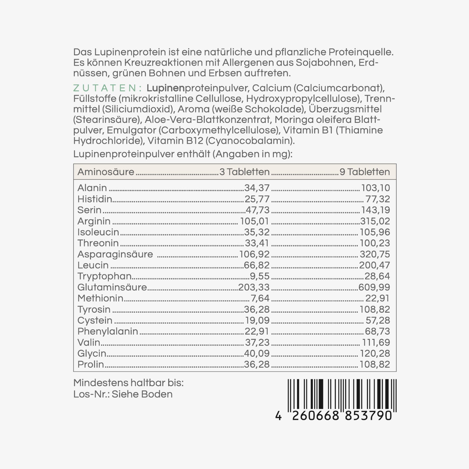 Compresse di aminoacidi LUPINCHEN