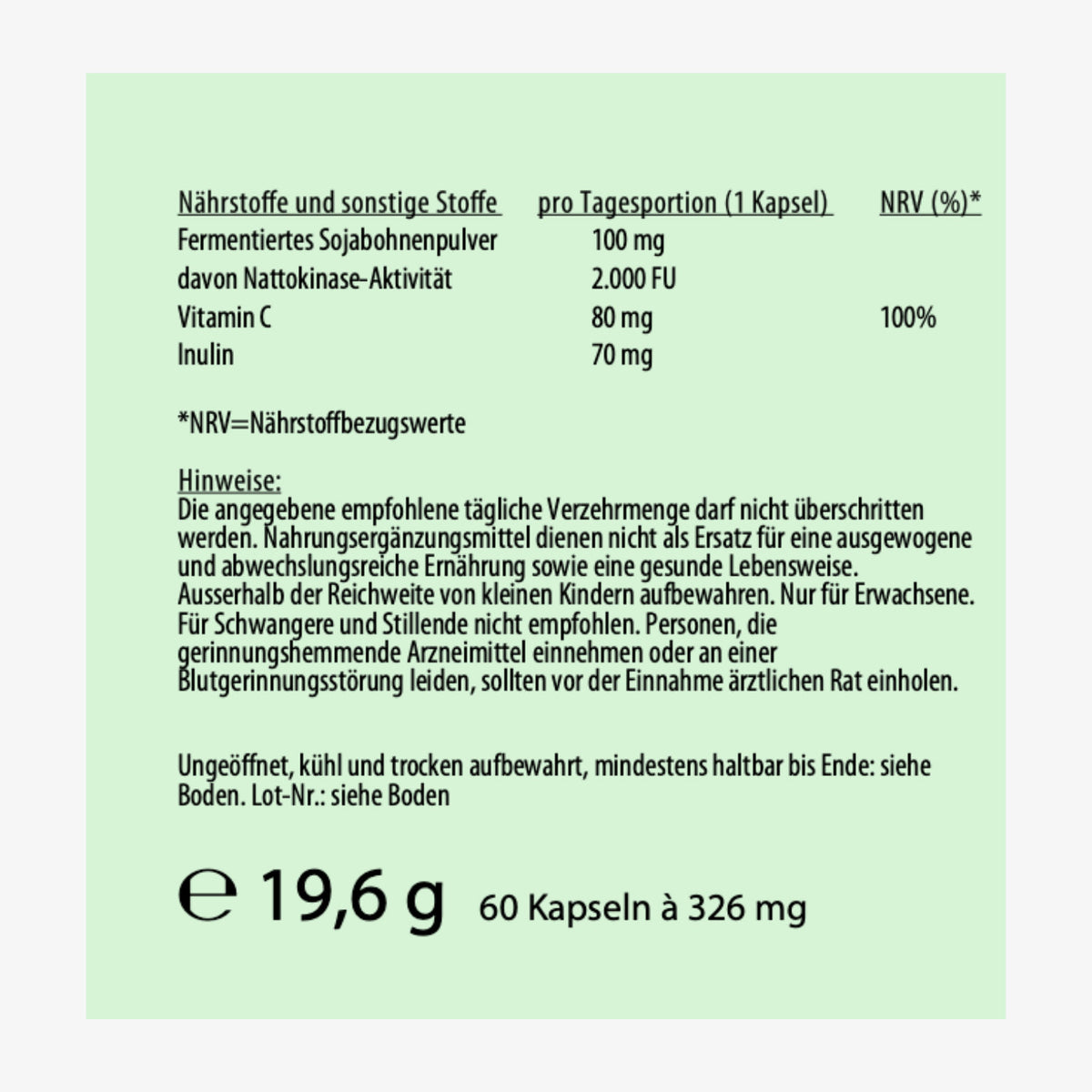 Nattokinasi C – 60 Kapseln