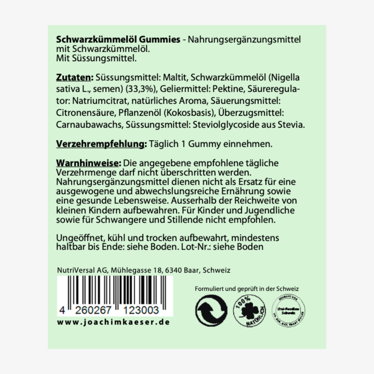 Schwarzkümmel Gummies – 60 Stück