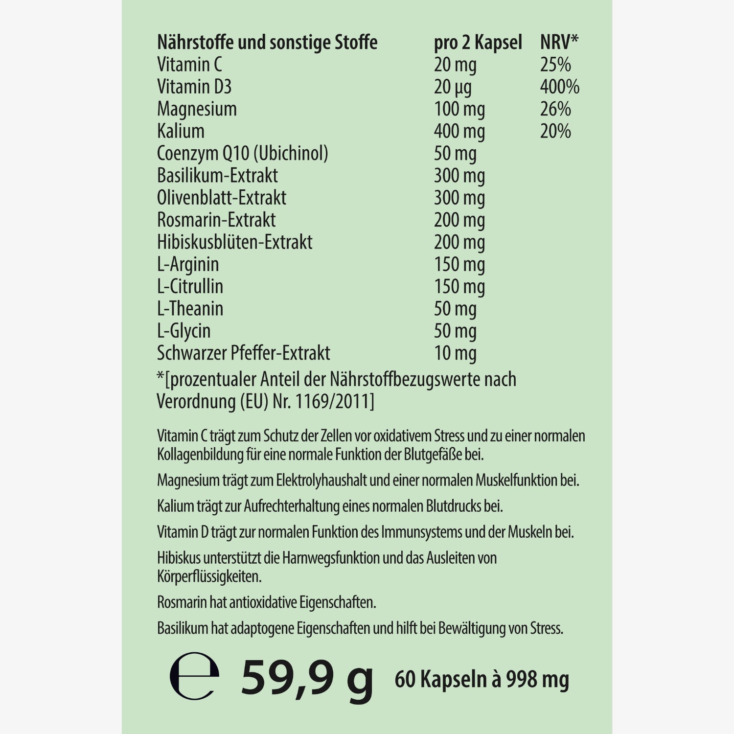 Blutdruck – 60 Kapseln