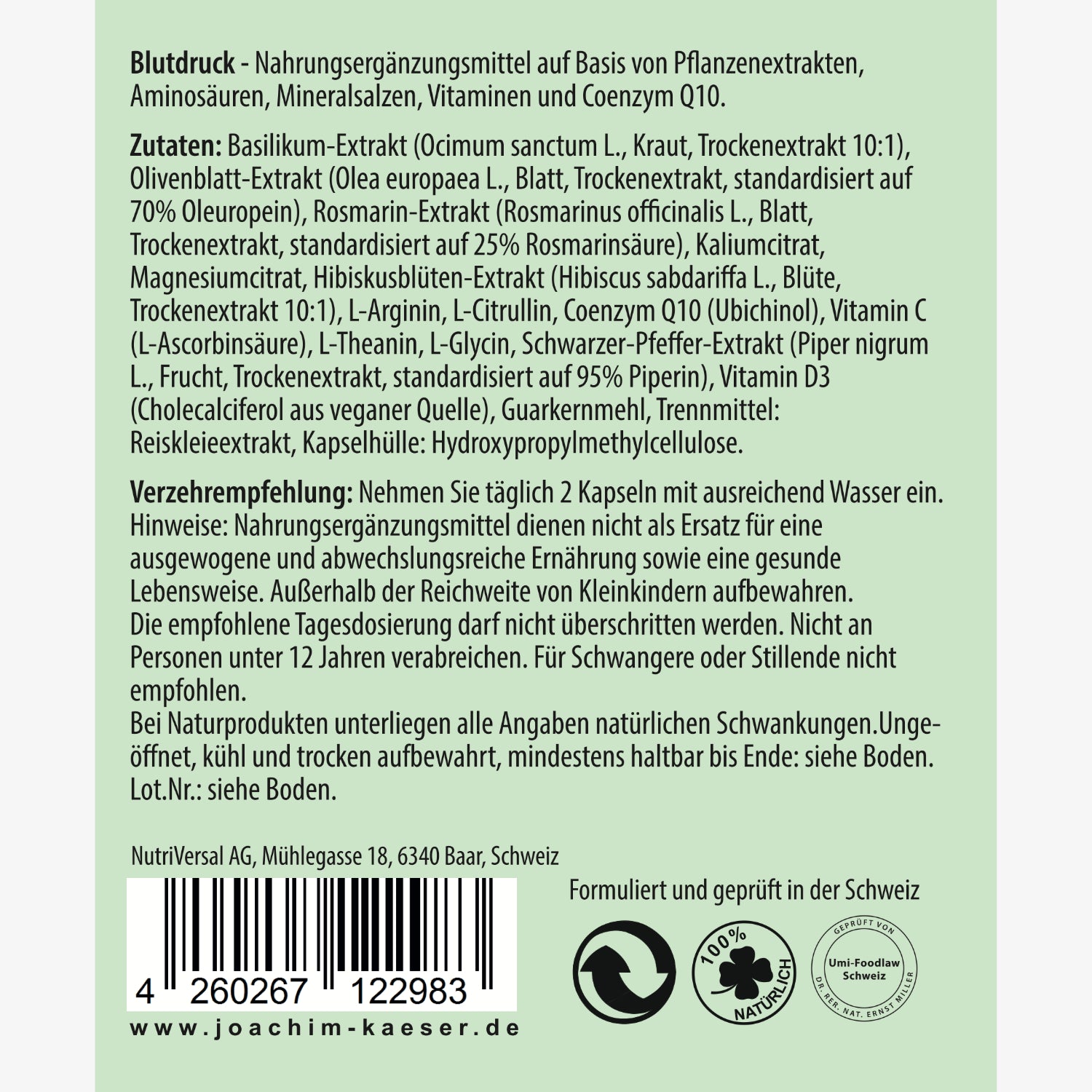 Blutdruck – 60 Kapseln