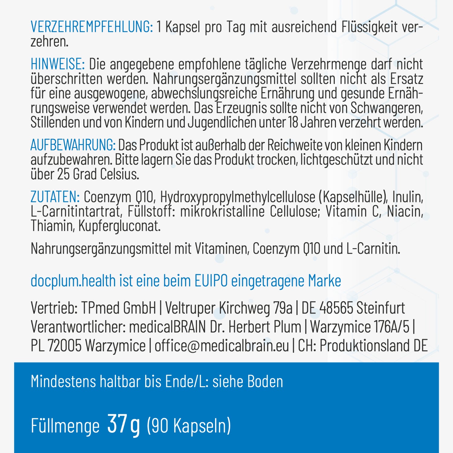 Coenzym Q10 – 90 Kapseln
