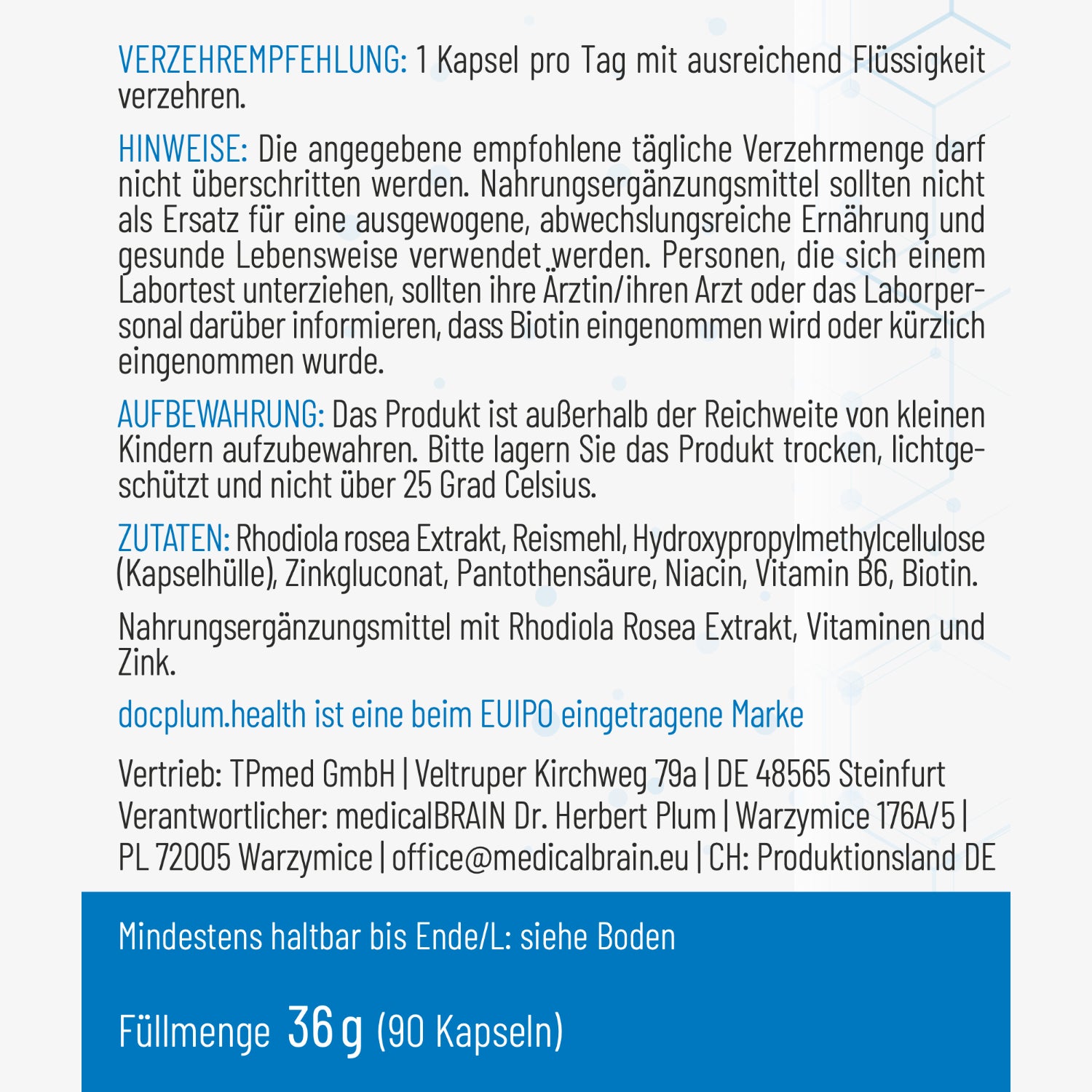 Gehirn  – 90 Kapseln