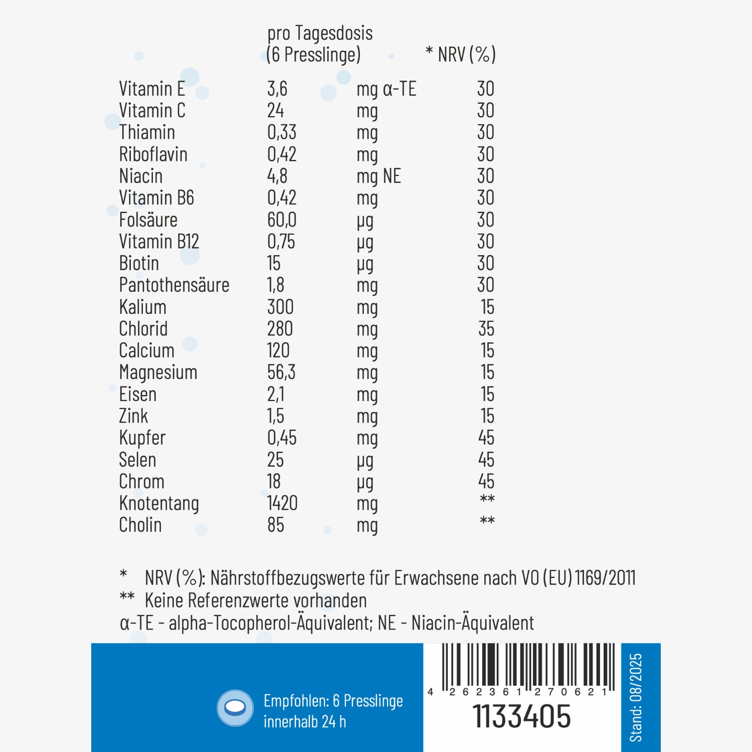 ALGEN VITAL PRESSLINGE – 540 Stück