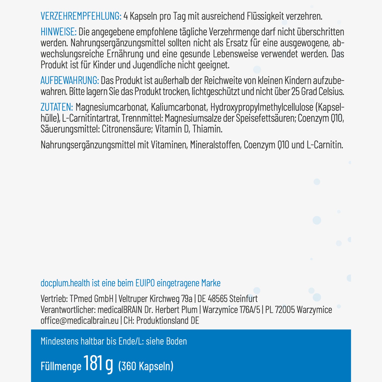 HERZFUNKTION – 360 Kapseln