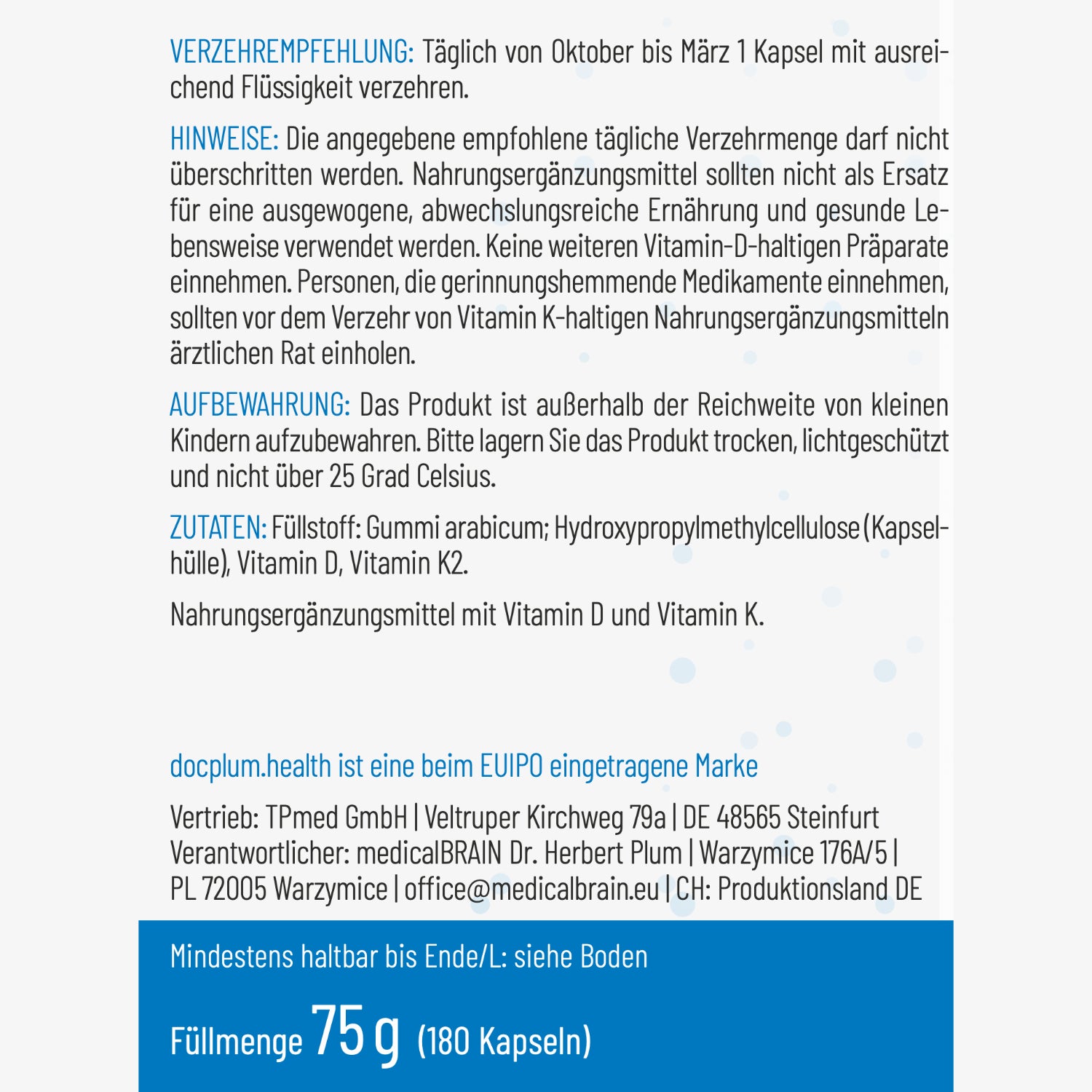 VITAMIN D3 – WINTER – 180 Kapseln