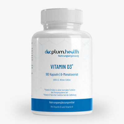 VITAMIN D3 – WINTER – 180 Kapseln für die Immunsystem-Unterstützung mit Vitamin D3 K2.
