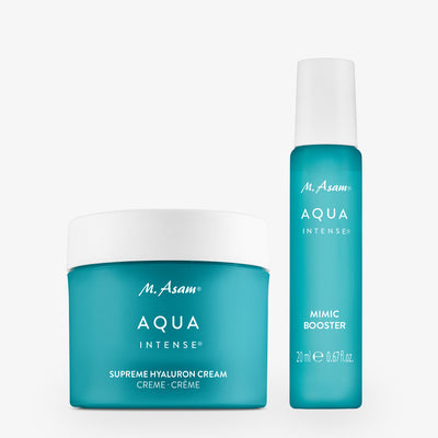 Hyaluron Set AQUA INTENSE 2-teilig mit Supreme Hyaluron Creme und Mimic Booster für maximale Feuchtigkeit.