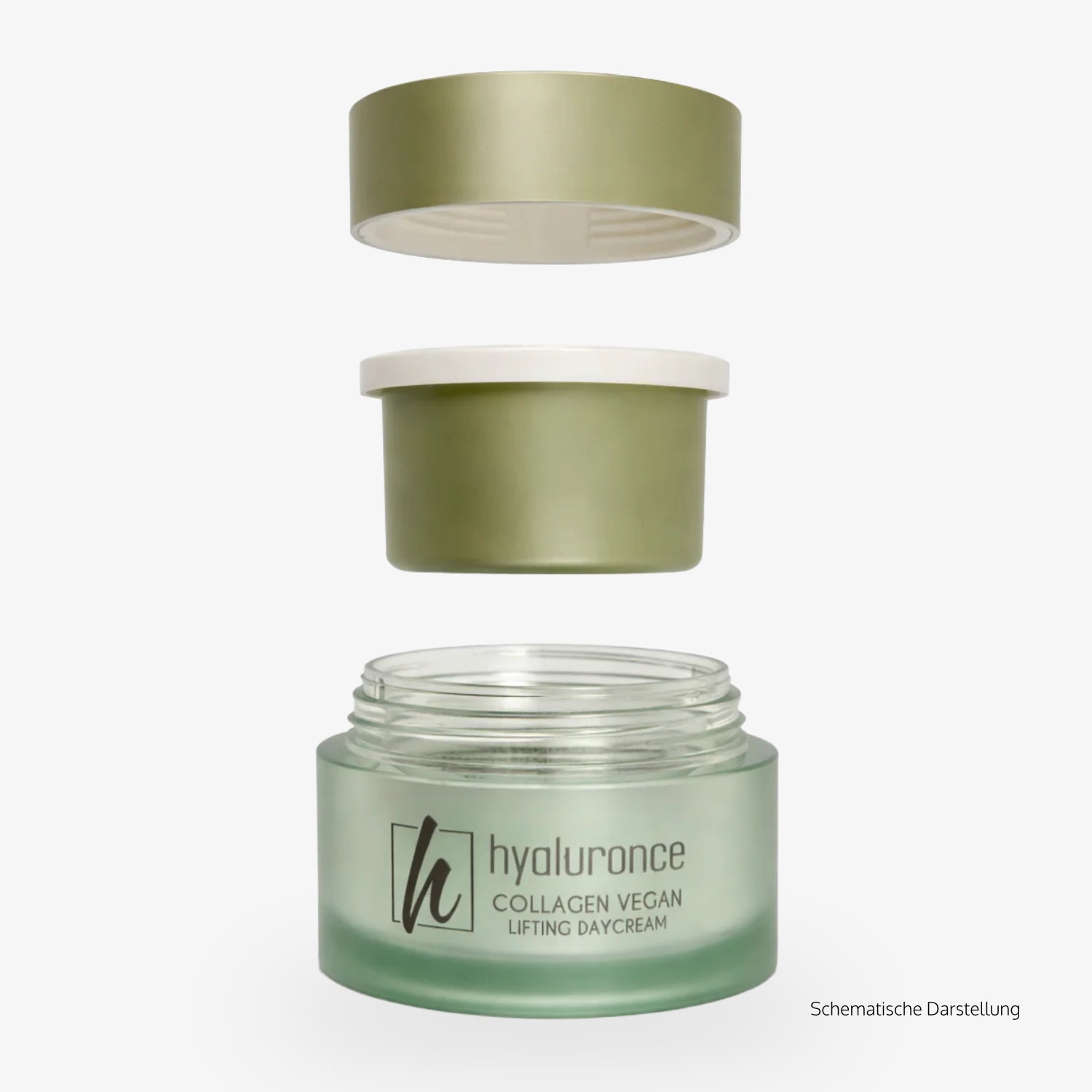 hyaluronce Refill Collagen Vegan Tagescreme in nachhaltigem Design, ideal für tägliche Hautpflege.
