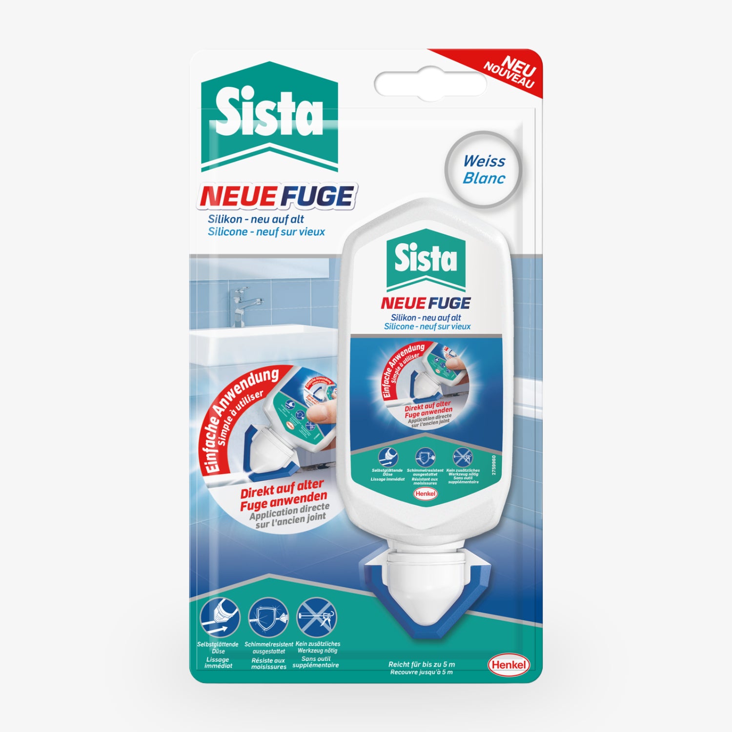 Sista «Neue Fuge» Silikon – einfache Fugenerneuerung ohne Werkzeug