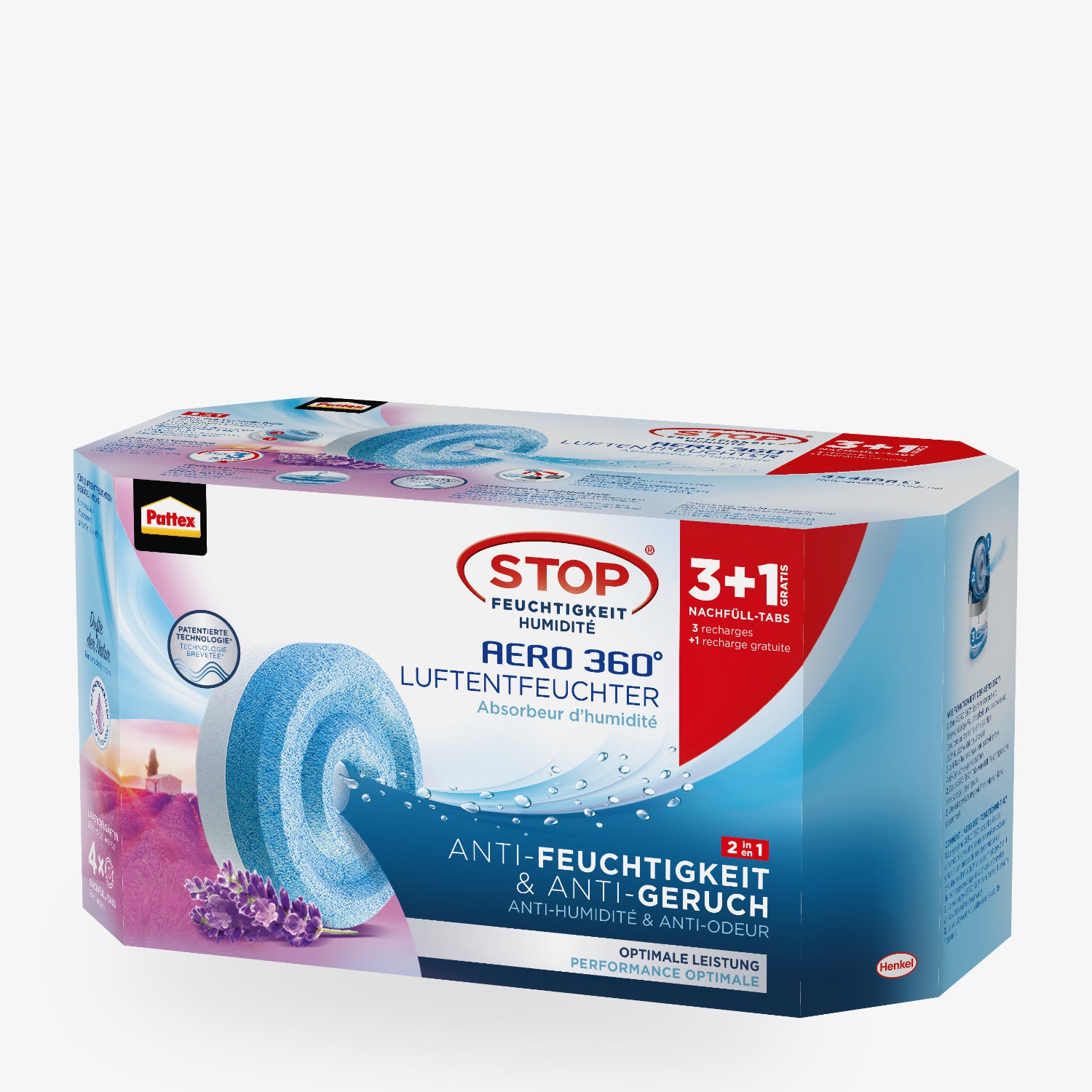 AERO 360° 3+1 Nachfüll-Tabs für Luftentfeuchter – 4 x 450 g