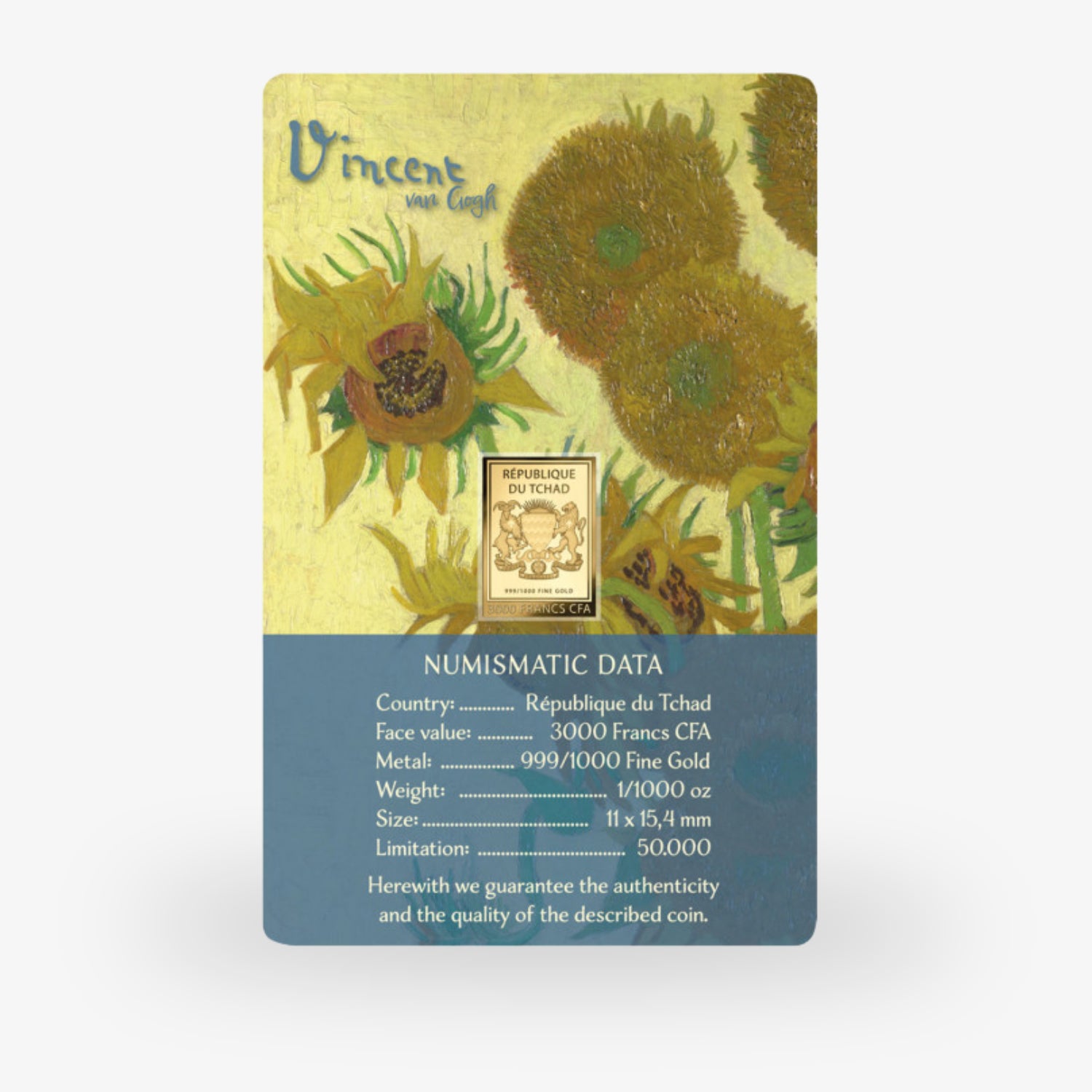 Coincard Vincent van Gogh – I – Fünfzehn Sonnenblumen