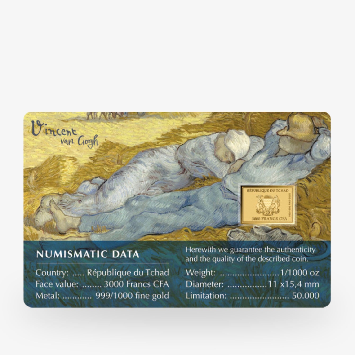 Coincard Vincent van Gogh – II – Die Siesta