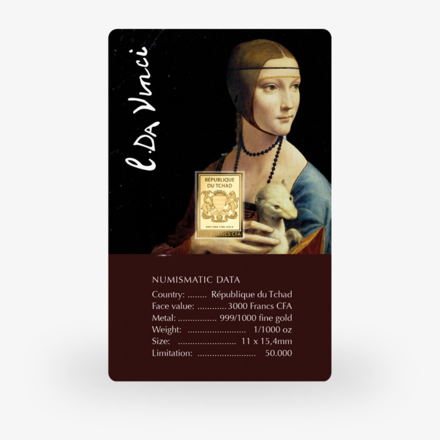 Coincard Leonardo Da Vinci – III – Dame mit Hermelin