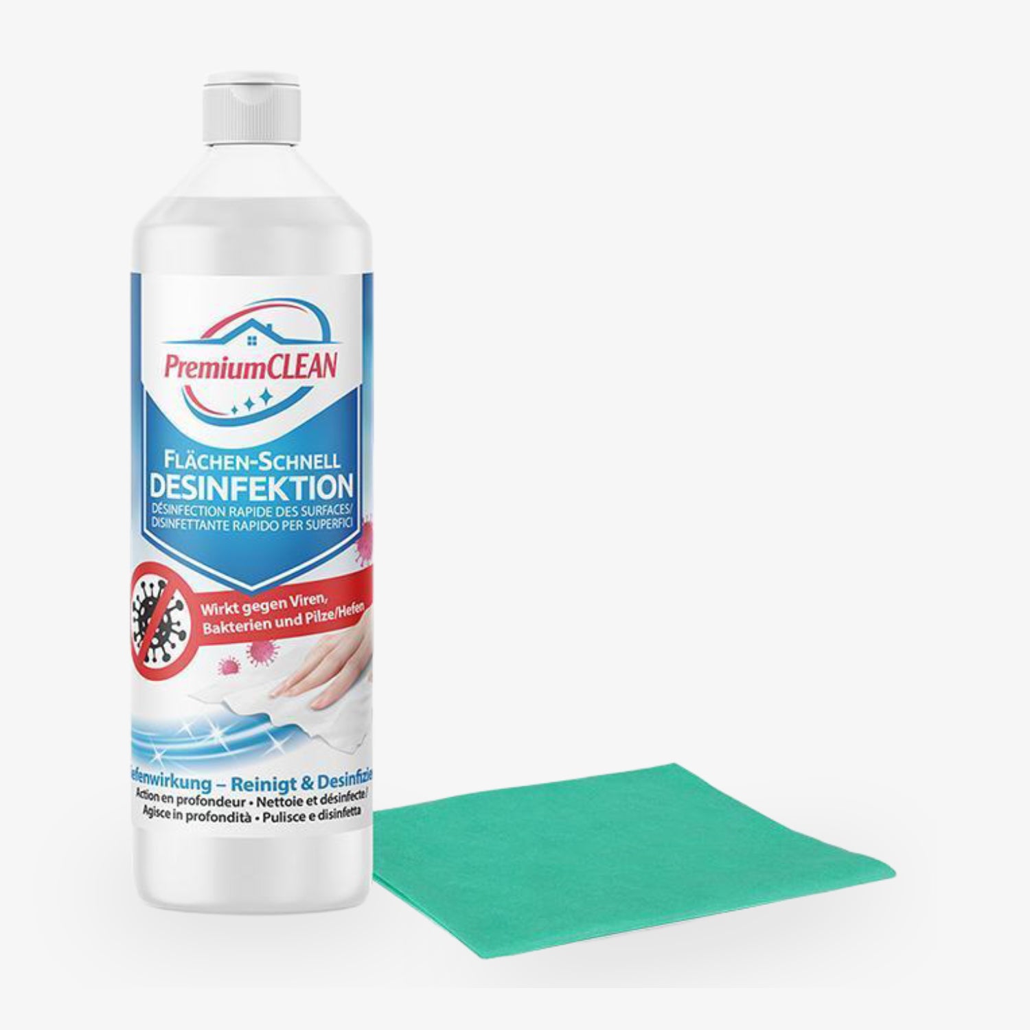 Flächen-Schnell-Desinfektion & antibakterielles Reinigungstuch – 2-teiliges Hygiene-Set