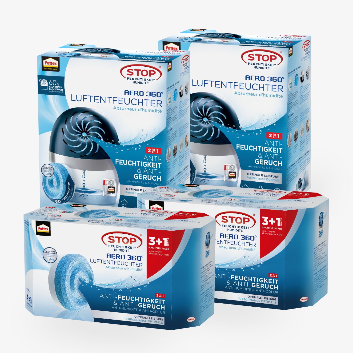 Luftentfeuchter Set – 4-teilig für ein dauerhaft angenehmes Raumklima